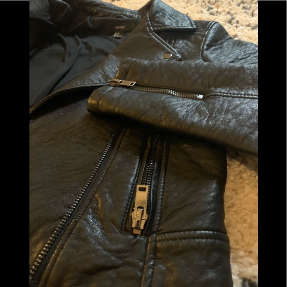 Forever 21 Faux Pebbled Leather Jacket - Picture 3 of 5